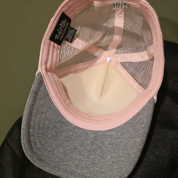 Salt Life Pink White Gray Trucker Hat - Picture 3 of 4